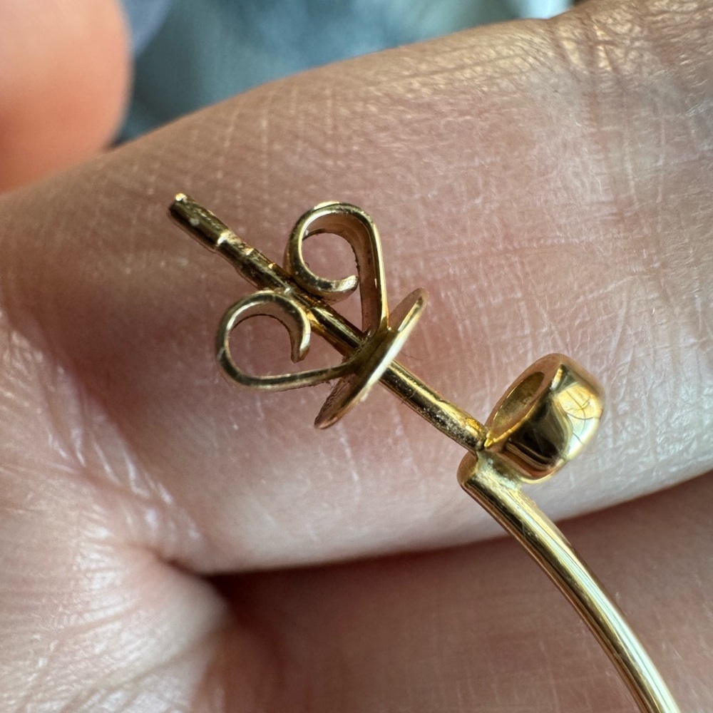 14k Gold and Diamond Hoops - Picture 7 of 13